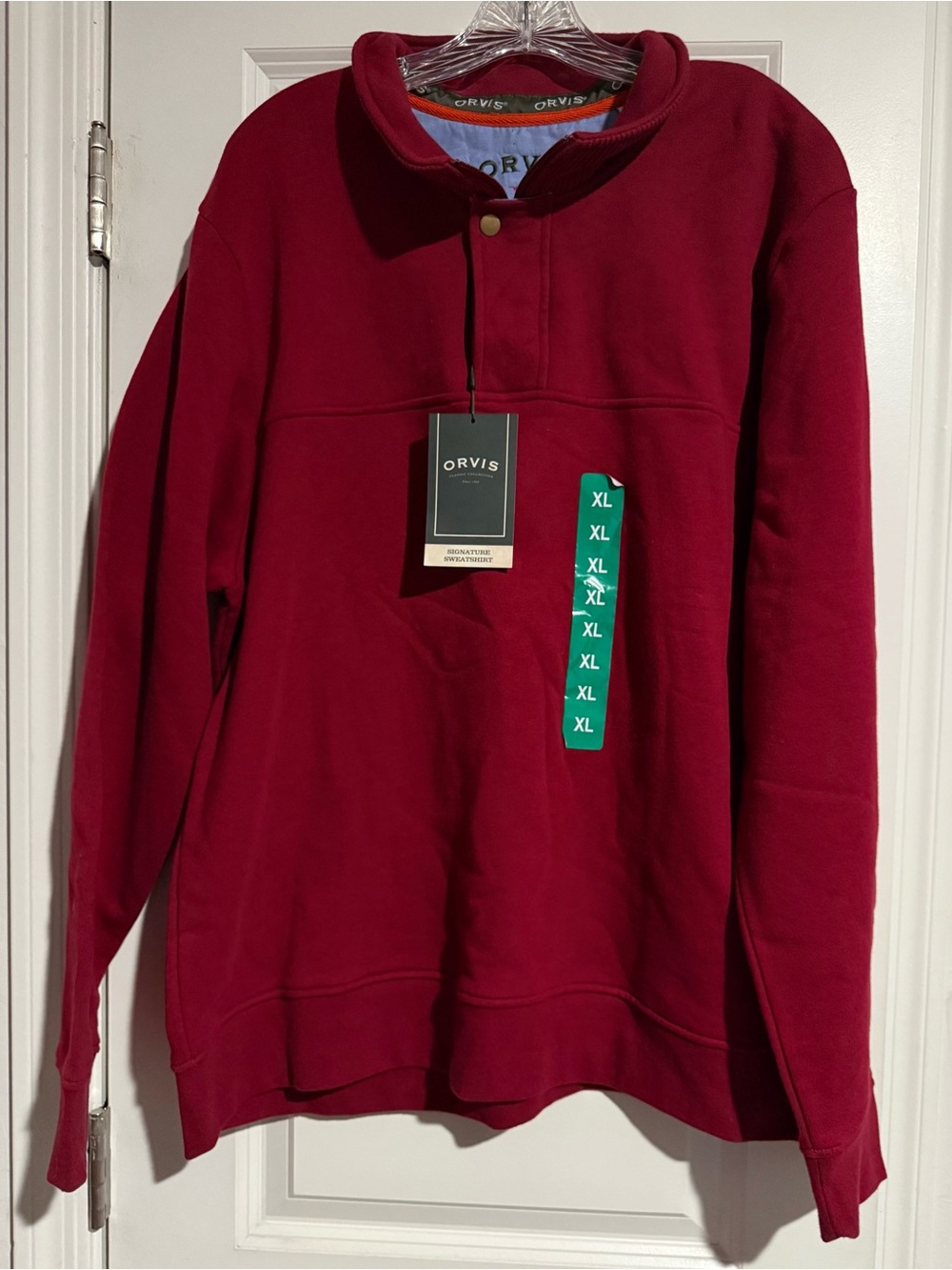 Orvis Men's Deep Burgundy Zip-Style Pullover Sweater